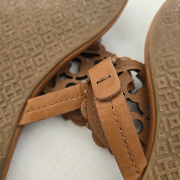 Tory Burch Leather Scalloped Miller Sandals - Picture 10 of 14